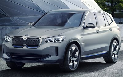 BMW iX3 Concept, 4k, road, 2019 cars, electric cars, iX3, crossovers, BMW