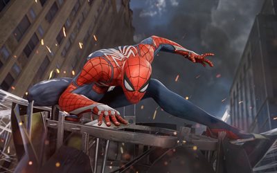 4k, Spider-Man, gameplay, 2018 spel, superhj&#228;ltar, SpiderMan, action-&#228;ventyr, Spider Man