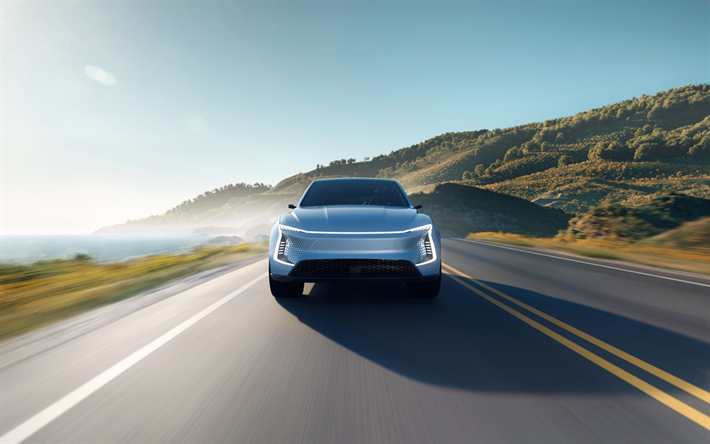 SF Motors SF5, 2019, 4k, electric car, exterior, front view, electric crossover, silver SF5, Silicon Valley-based electric vehicle maker
