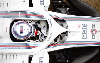 Sergey Sirotkin, 4k, Formula 1, 2018 cars, Williams FW41, F1, Williams Martini Racing, Williams F1, Formula One, HALO
