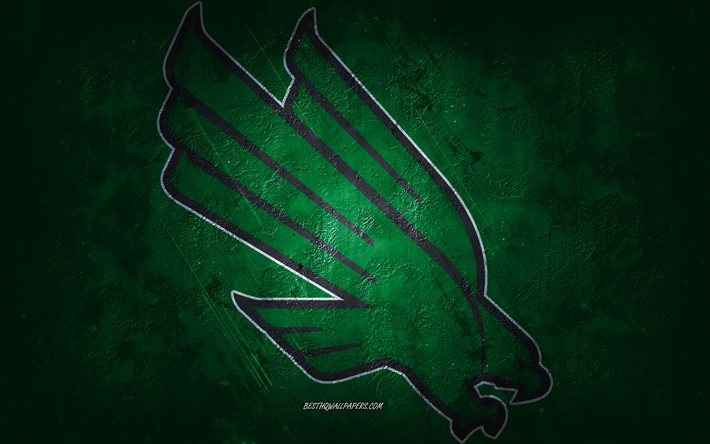 North Texas Mean Green, Amerikan futbol takımı, yeşil arka plan, North Texas Mean Green logosu, grunge sanat, NCAA, Amerikan futbolu, ABD, Kuzey Texas Mean Green amblemi