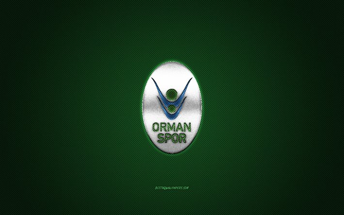 OGM Ormanspor, Turkish professional basketball club, green logo, green carbon fiber background, Turkish League, basketball, Ankara, Turkey, OGM Ormanspor logo