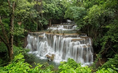 Tailandia, tropicale, cascate, parco nazionale, foresta