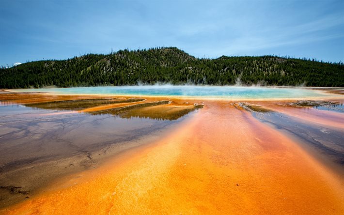 Grand Prismatic Spring, America, Yellowstone National Park, hot springs, USA