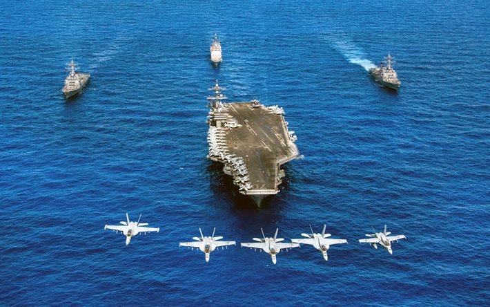 L&#39;USS Carl Vinson, le CVN-70, porte-avions de l&#39;US navy, McDonnell Douglas FA-18 Hornet