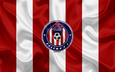 Felcra FC, 4k, logo, ipek doku, Malezya Futbol Kul&#252;b&#252;, beyaz kırmızı ipek bayrak, Malezya Premier Lig, Setapak, Kuala Lumpur, Malezya, futbol