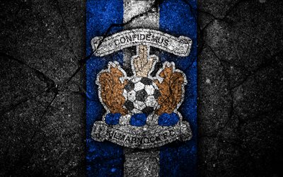 Kilmarnock FC, 4k, emblema, Escoc&#234;s Premiership, futebol, A esc&#243;cia, Kilmarnock, a textura do asfalto, Escoc&#234;s Campeonato De Futebol