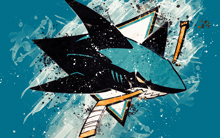 Download Wallpapers San Jose Sharks 4k Grunge Art