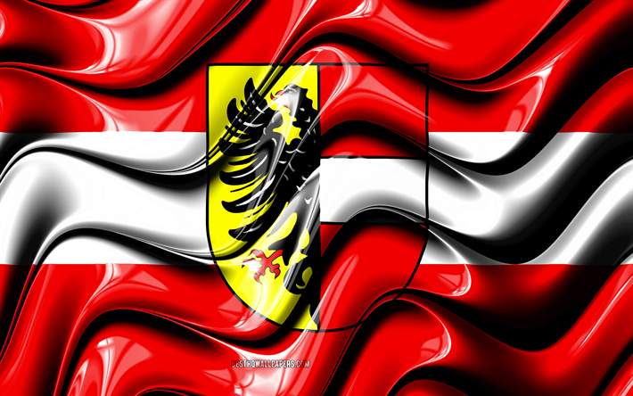 Achern Bandiera, 4k, Citt&#224; della Germania, Europa, Bandiera di Achern, 3D arte, Achern, citt&#224; tedesche, Achern 3D, bandiera, Germania