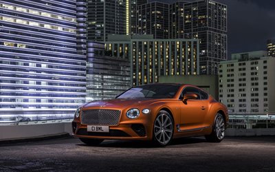 Bentley Continental GT, 4k, parkering, 2019 bilar, lyx bilar, 2019 Bentley Continental GT, brittiska bilar, Bentley