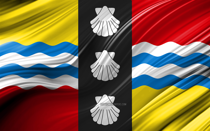 4k, Bedfordshire lippu, englanti maakunnat, 3D-aallot, Lippu H&#246;yhensaarille, Maakunnat Englannissa, Bedfordshire County, hallintoalueet, Bedfordshire 3D flag, Euroopassa, Englanti, Bedfordshire