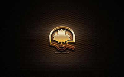 CFL glitter logo, football leagues, Canadian Football League, creative, metal grid background, CFL logo, brands, CFL