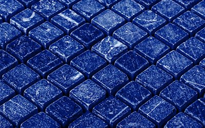 azul 3d textura grunge, 3d mosaico, azul grunge de fundo, rombo textura, grunge textura