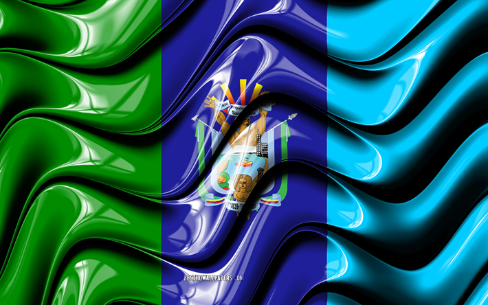 Saint Helena bandiera, 4k, Province dell&#39;Ecuador, i distretti amministrativi, la Bandiera di Santa Elena, 3D arte, Santa Elena Provincia, sucre province, Santa Elena 3D bandiera, Ecuador, Sud America, Santa Elena