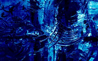 bleu grunge fond, grunge bleu de la texture, de cr&#233;ation fonds bleus, grunge texture, peinture bleu grunge background
