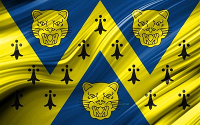4k, Shropshire bandeira, munic&#237;pios ingl&#234;s, 3D ondas, Bandeira de Shropshire, Condados da Inglaterra, Condado De Shropshire, distritos administrativos, Shropshire 3D bandeira, Europa, Inglaterra, Shropshire