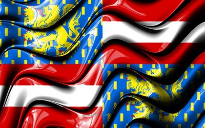 drapeau de zwevegem, 4k, les villes belges, le drapeau de zwevegem, le jour de zwevegem, l art 3d, zwevegem, les villes de belgique, zwevegem drapeau 3d, zwevegem drapeau ondul&#233;, la belgique, l europe