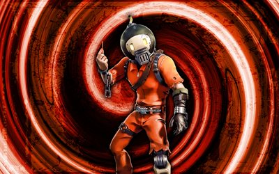 4k, Splode, orange grunge background, Fortnite, vortex, Fortnite characters, Splode Skin, Fortnite Battle Royale, Splode Fortnite