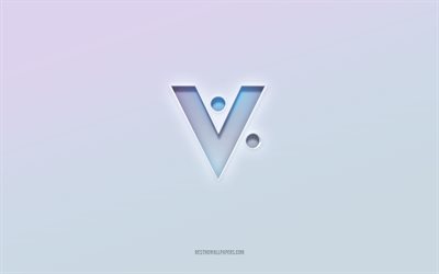 vericoin-logotyp, utskuren 3d-text, vit bakgrund, vericoin 3d-logotyp, vericoin-emblem, vericoin, pr&#228;glad logotyp, vericoin 3d-emblem