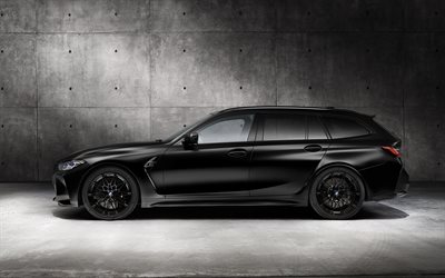 2023, BMW M3 Touring, side view, exterior, black station wagon, M3 Touring Competition, black BMW M3, German cars, BMW