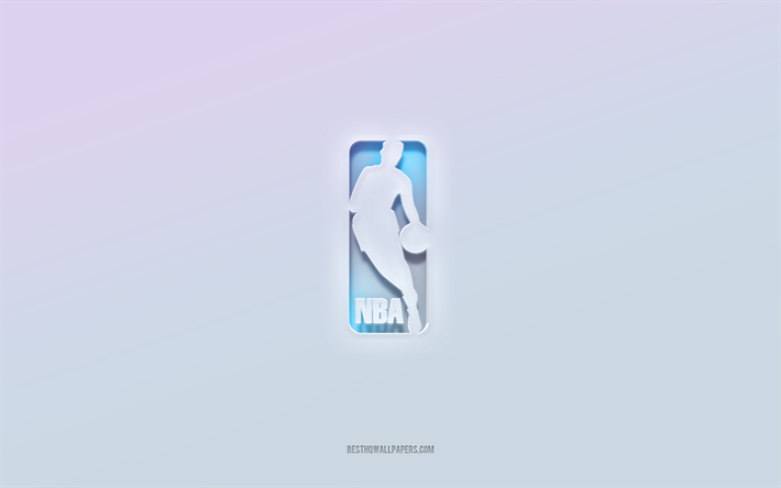 NBA logo, cut out 3d text, white background, NBA 3d logo, NBA emblem, NBA, embossed logo, NBA 3d emblem