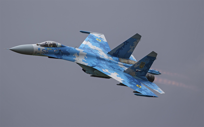 Su-27 Flanker, ucraniano luchador, la Fuerza A&#233;rea de Ucrania, la aviaci&#243;n militar, Sukhoi Su-27