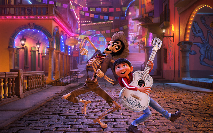 Hector, Miguel Rivera, 4k, 3d-animation, Disney, 2017 movies, Coco