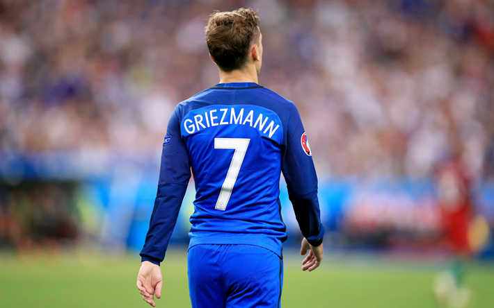 4k, Antoine Griezmann, FFF, futbol yıldızları, futbol, futbolcular