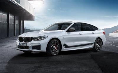 BMW 6 Gran Turismo, 2018, 6-Series, White BMW, German cars, new cars, BMW