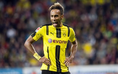 Pierre-Emerick Aubameyang, 4k, jalkapalloilijat, Bundesliiga, jalkapallo, Borussia Dortmund
