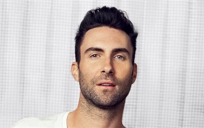 Adam Levine, Retrato, blanco t-shirt, hombres hermosos, cantante Estadounidense