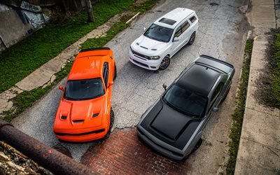 2018 autoja, Dodge Durango, Katumaasturit, superautot, Dodge Challenger SRT Hellcat, amerikkalaisten autojen, Dodge