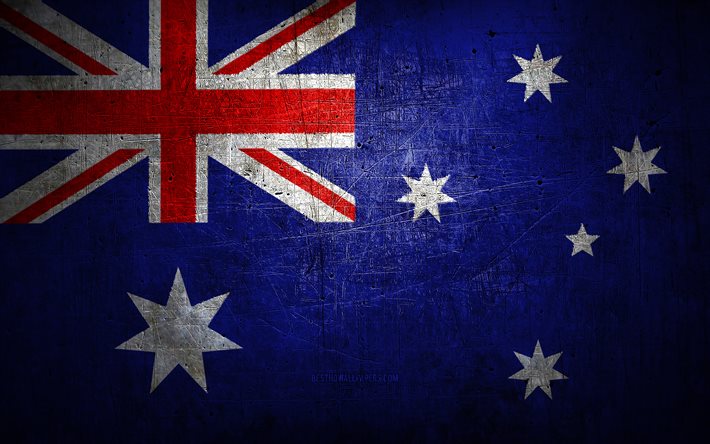 Bandeira met&#225;lica australiana, arte grunge, pa&#237;ses oce&#226;nicos, Dia da Austr&#225;lia, s&#237;mbolos nacionais, bandeira da Austr&#225;lia, bandeiras de metal, Oceania, bandeira australiana, Austr&#225;lia