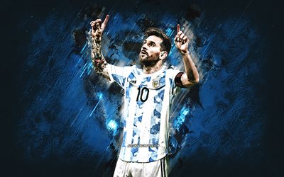 Lionel Messi, Argentinas herrlandslag i fotboll, fotbollsstj&#228;rna, argentinsk fotbollsspelare, grunge art, Leo Messi, Argentina, fotboll
