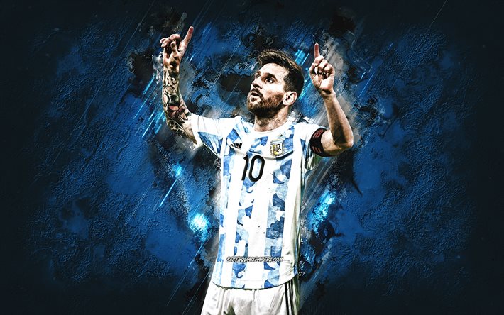 Lionel Messi, sele&#231;&#227;o argentina de futebol, estrela do futebol, futebolista argentino, arte grunge, Leo Messi, Argentina, futebol