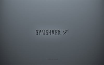Gymshark logosu, gri yaratıcı arka plan, Gymshark amblemi, gri kağıt dokusu, Gymshark, gri arka plan, Gymshark 3d logosu
