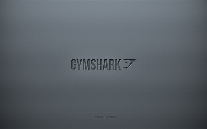 Gymshark-logo, harmaa luova tausta, Gymshark-tunnus, harmaa paperin rakenne, Gymshark, harmaa tausta, Gymshark 3D-logo
