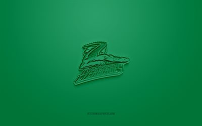 florida everblades, kreatives 3d-logo, gr&#252;ner hintergrund, echl, 3d-emblem, american hockey club, florida, usa, 3d-kunst, hockey, florida everblades 3d-logo