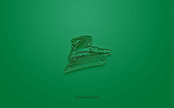 Florida Everblades, logotipo 3D creativo, fondo verde, ECHL, emblema 3d, American Hockey Club, Florida, EE UU, arte 3D, hockey, logotipo 3D de Florida Everblades