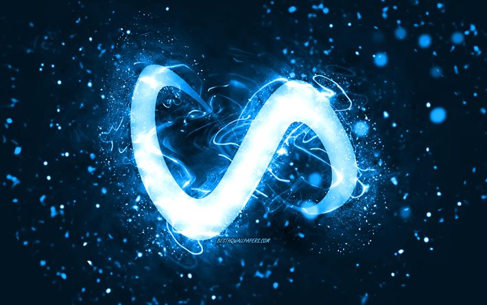 DJ Snake logo blu, 4k, Dj norvegesi, luci al neon blu, creativo, sfondo astratto blu, William Sami Etienne Grigahcine, logo DJ Snake, star della musica, DJ Snake