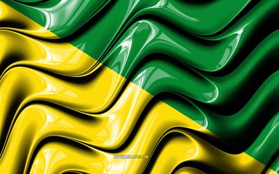 Buenaventura Flag, 4k, Cities of Colombia, South America, Day of Buenaventura, Flag of Buenaventura, 3D art, Buenaventura, colombian cities, Buenaventura 3D flag, Colombia