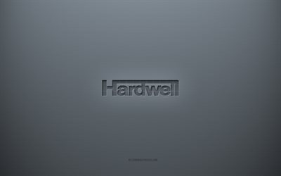 Hardwell logo, gray creative background, Hardwell emblem, gray paper texture, Hardwell, gray background, Hardwell 3d logo