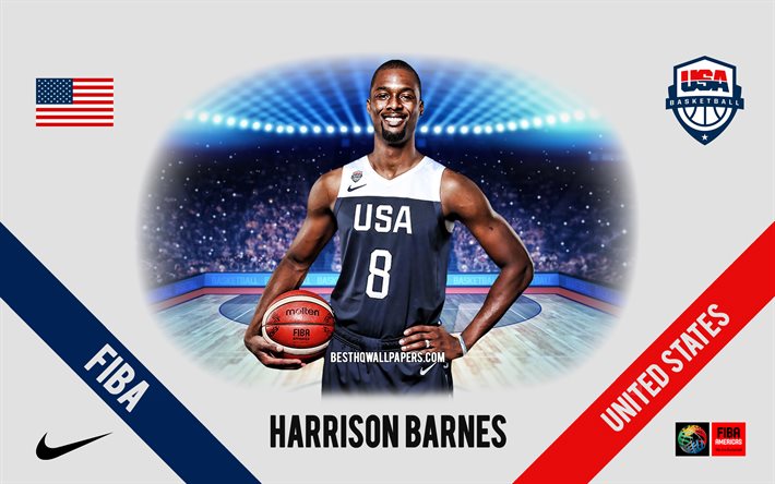 Harrison Barnes, United States national basketball team, American Basketball Player, NBA, portrait, USA, basketball