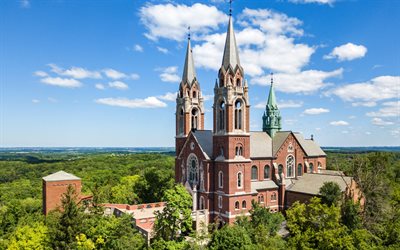 kirkko, Wisconsin, kaunis maisema, mets&#228;, katolinen katedraali, USA