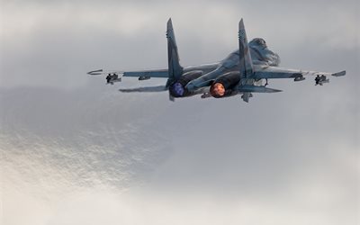sukhoi, su-27, turbina, combattimento, air force russa