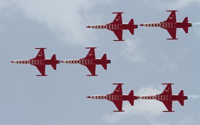 rosso, fighter, turkish air force, edificio, leggero fighter
