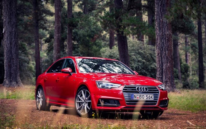 floresta, limousine, vermelho, audi, 2016, novos itens