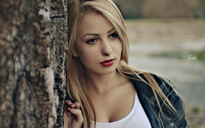 women, face, girl, blonde, makeup, long hair