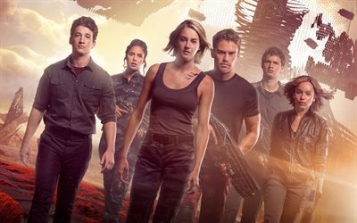 chapter 3, divergent, behind wall, shailene woodley, allegiant, zoe kravitz, 2016, movies, poster, fiction, action, theo james