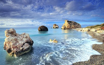 zypern, paphos, aphrodites rock, aphrodite &#39; s rock